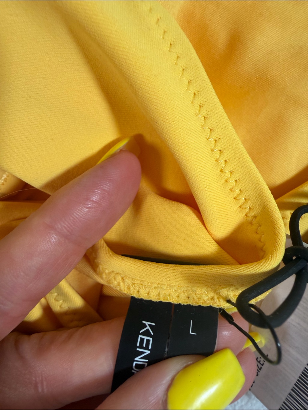 Kendall + Kylie Yellow Plunge One Piece Swimsuit Nwt Size Large — image 7 of 8
